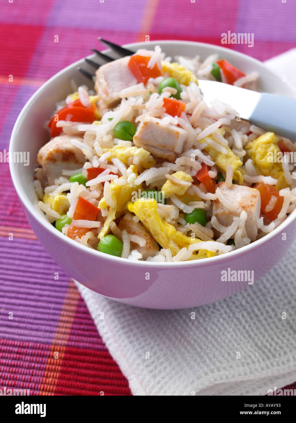 Riz frit au poulet Banque D'Images