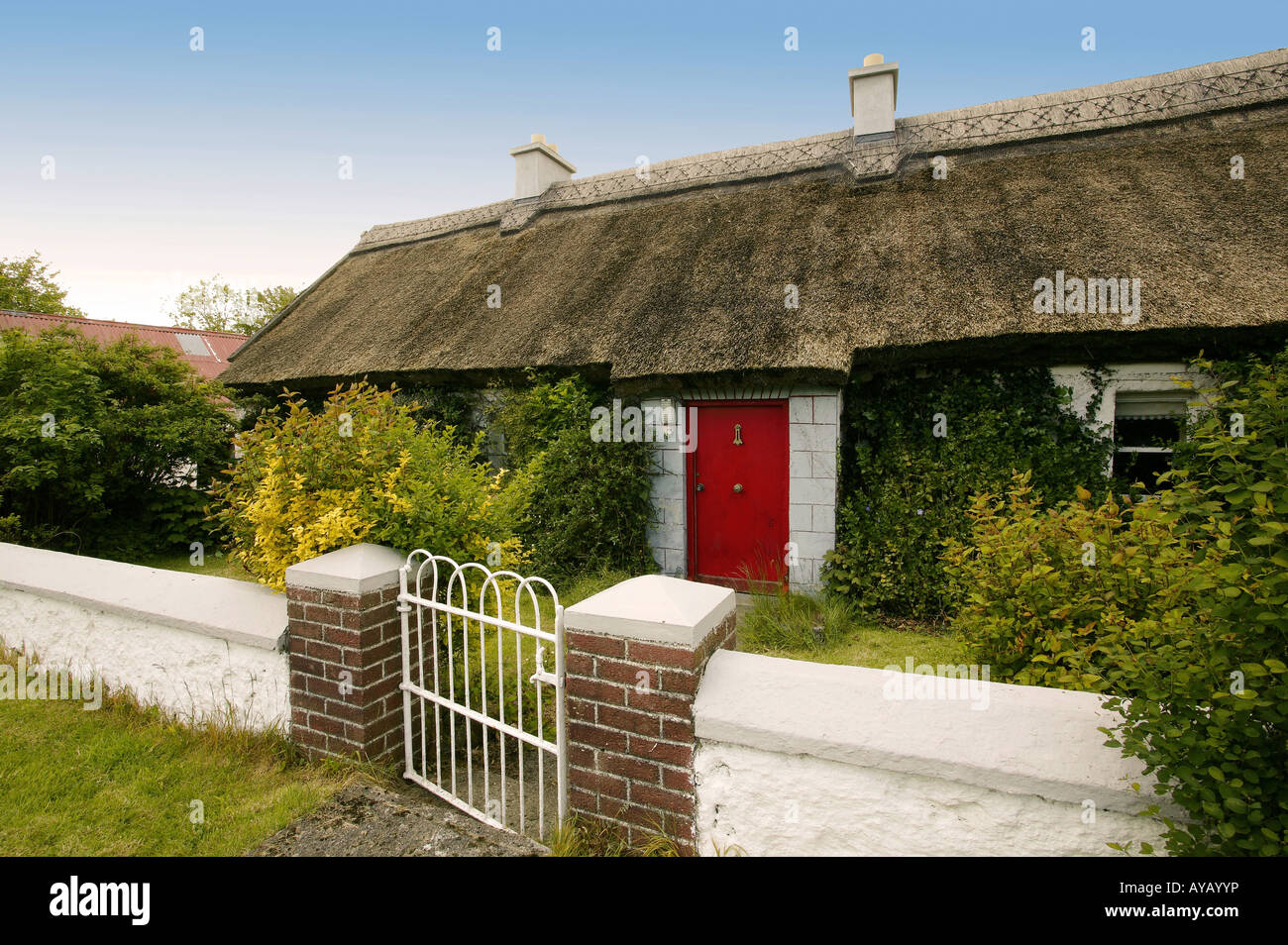 Thatched cottage farmhouse Irlande Banque D'Images