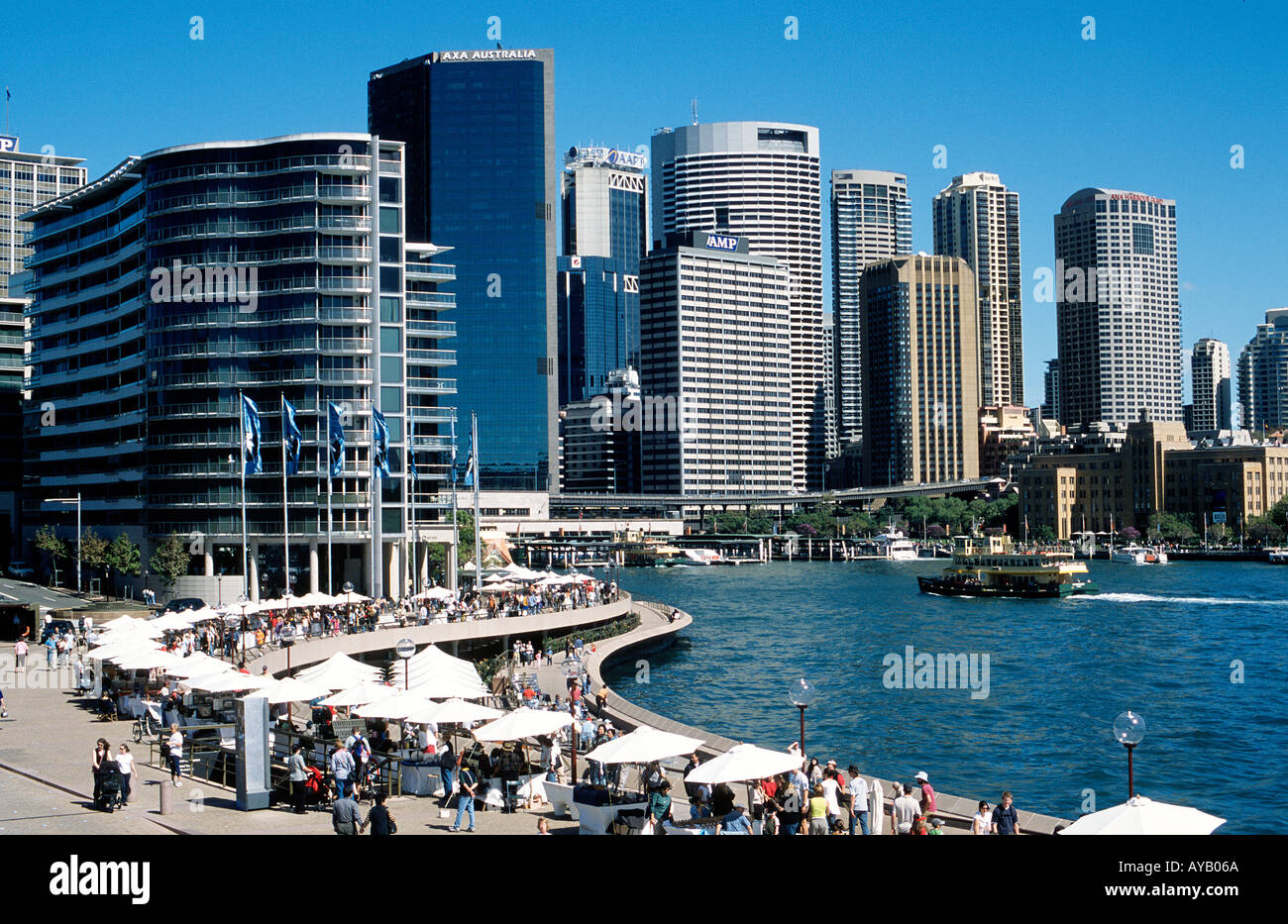 Circular Quay à Sydney en Australie le jour du marché et de décoration, les étals de souvenirs Banque D'Images