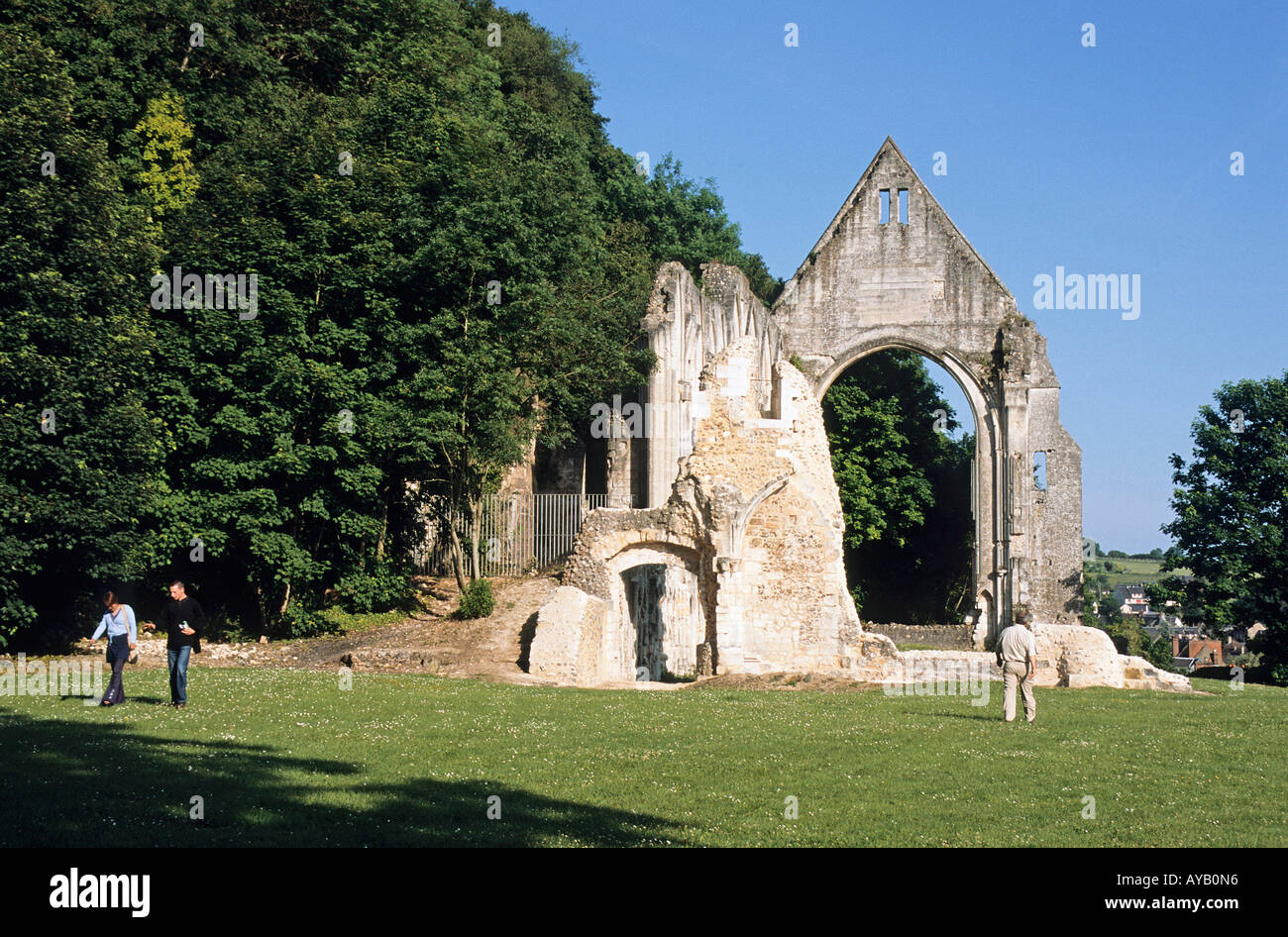 Ruines du Prieuré de la Trinite St Close Up Beaumont le Roger Banque D'Images