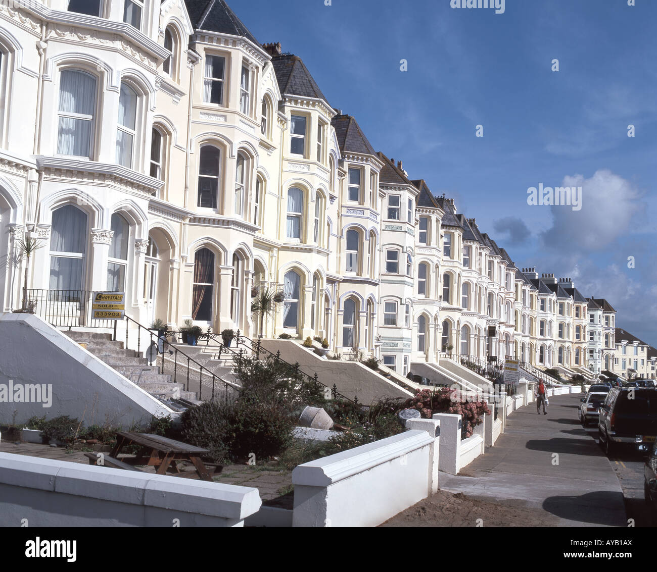 Maison victorienne, La Promenade, le port St.Mary, l'île de Man Banque D'Images