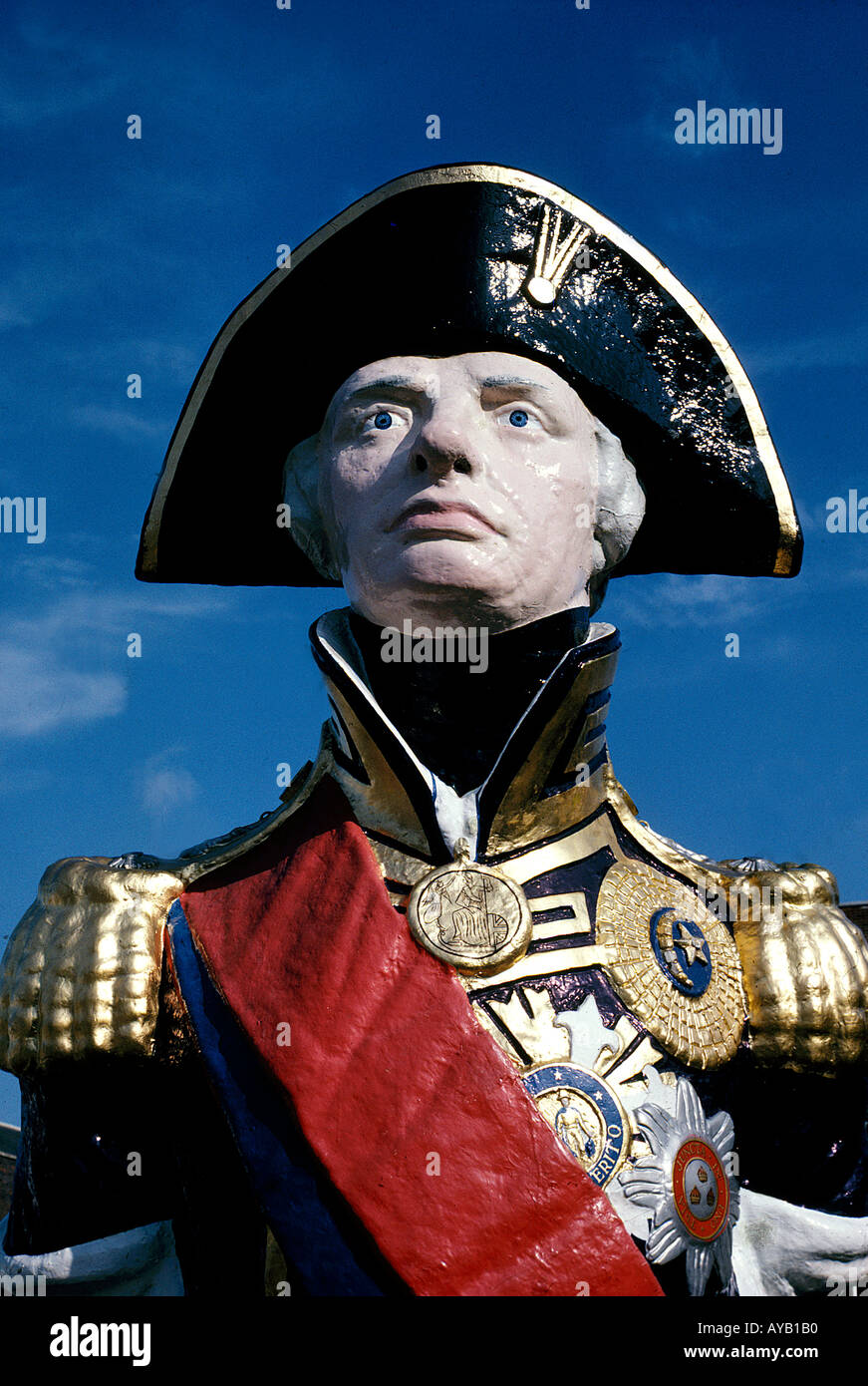 La figure de Nelson Head Portsmouth HMS Victory Museum Banque D'Images