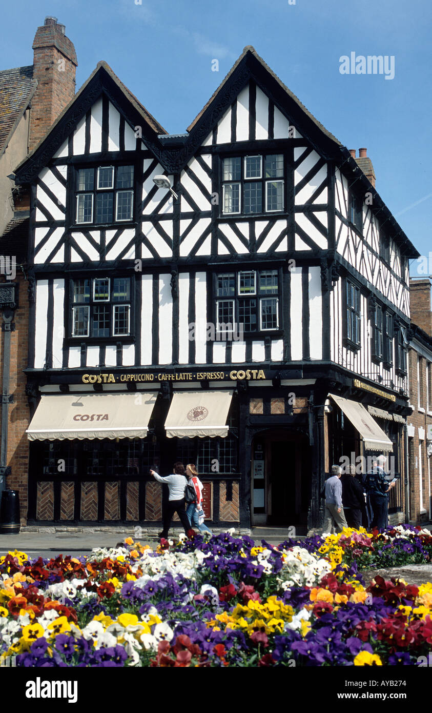 Tudor House Café à Stratford sur Avon Banque D'Images
