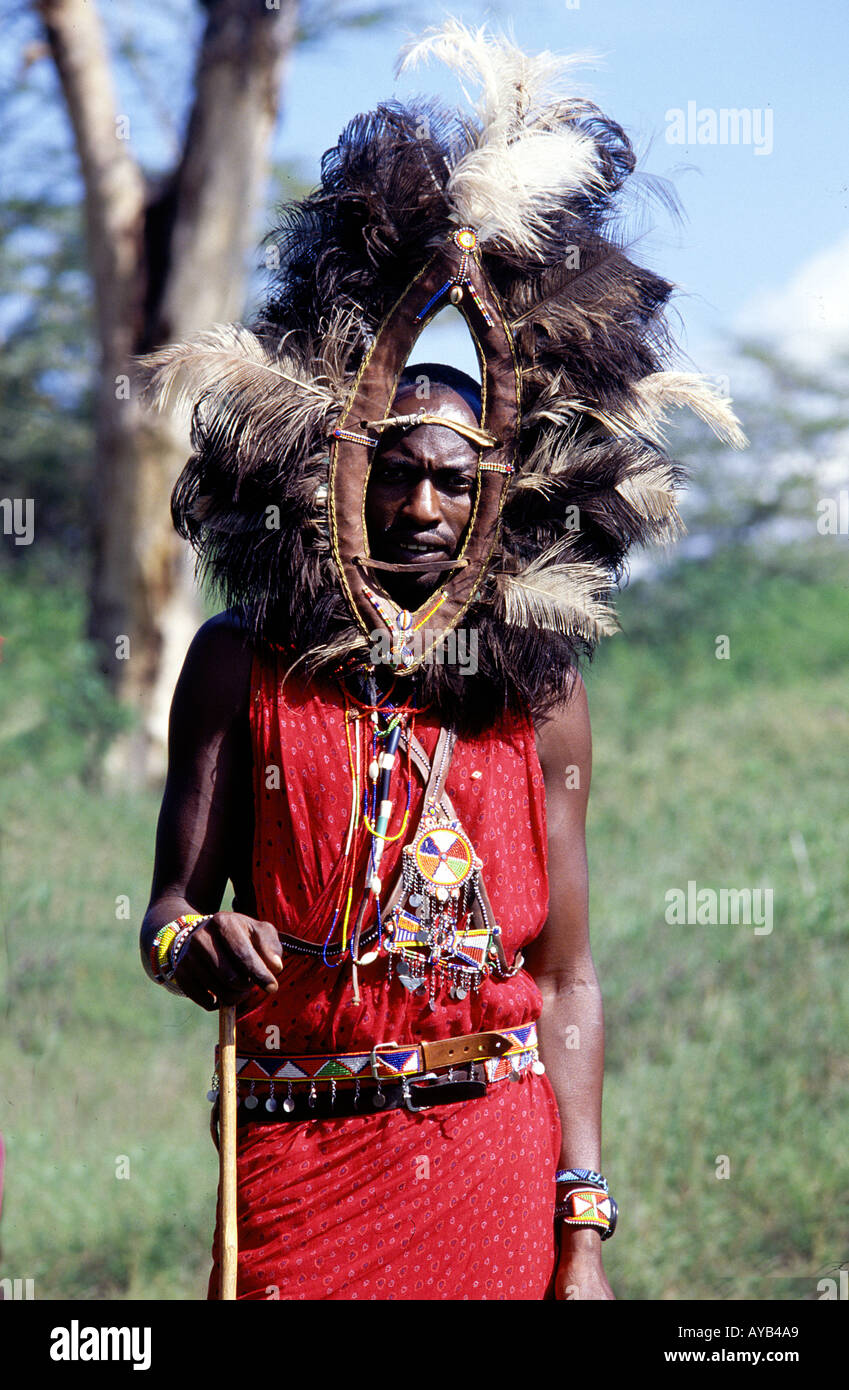 Samui Warrior en tête en Afrique robe traditionnelle Banque D'Images