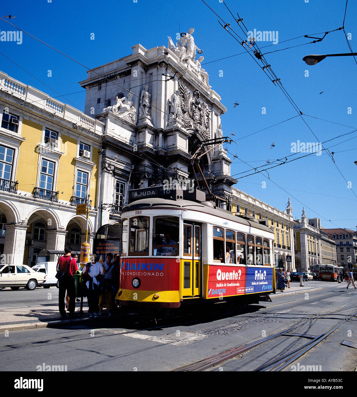 Centre-ville de Lisbonne en tramway Banque D'Images