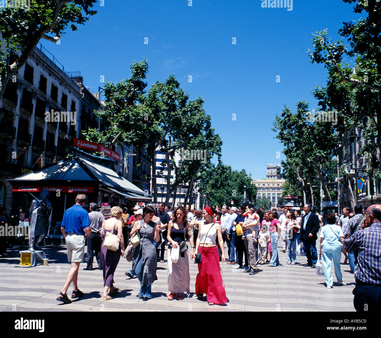 Le Ramblas Barcelone Espagne Banque D'Images
