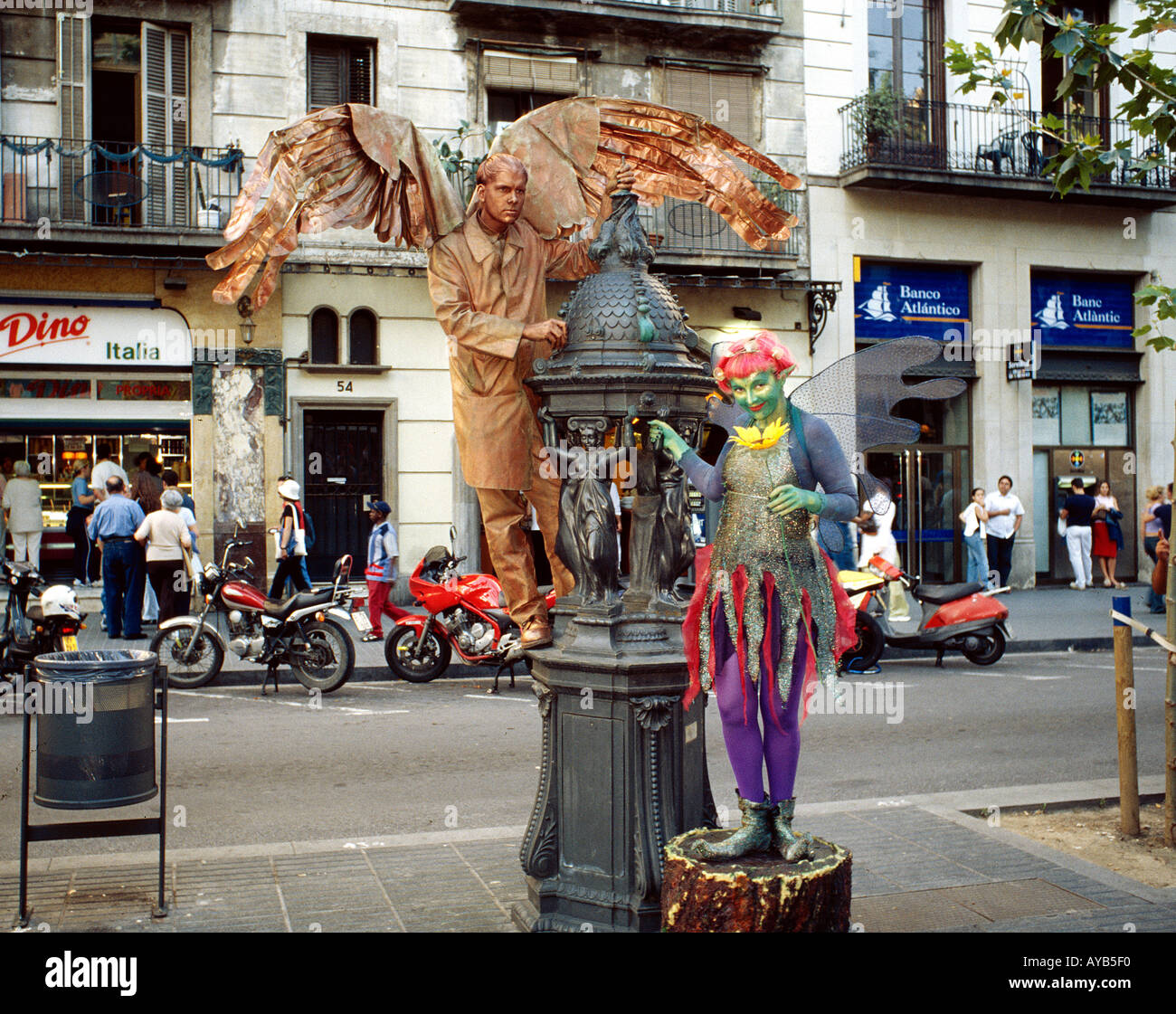 Clowns à Las Ramblas Barcelone Espagne Banque D'Images