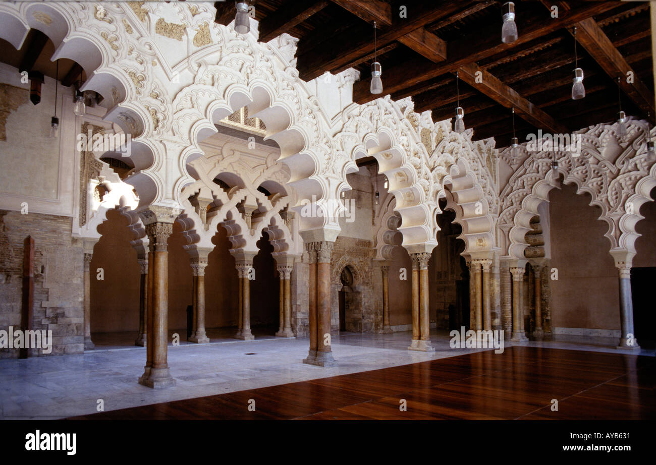 Palacio Aljaferia intérieur à Zaragoza Espagne Banque D'Images