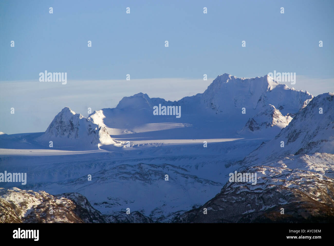 USA, Alaska. Le Glacier de Dixon, vu du point 15 de l'Est route près d'Homère. Banque D'Images