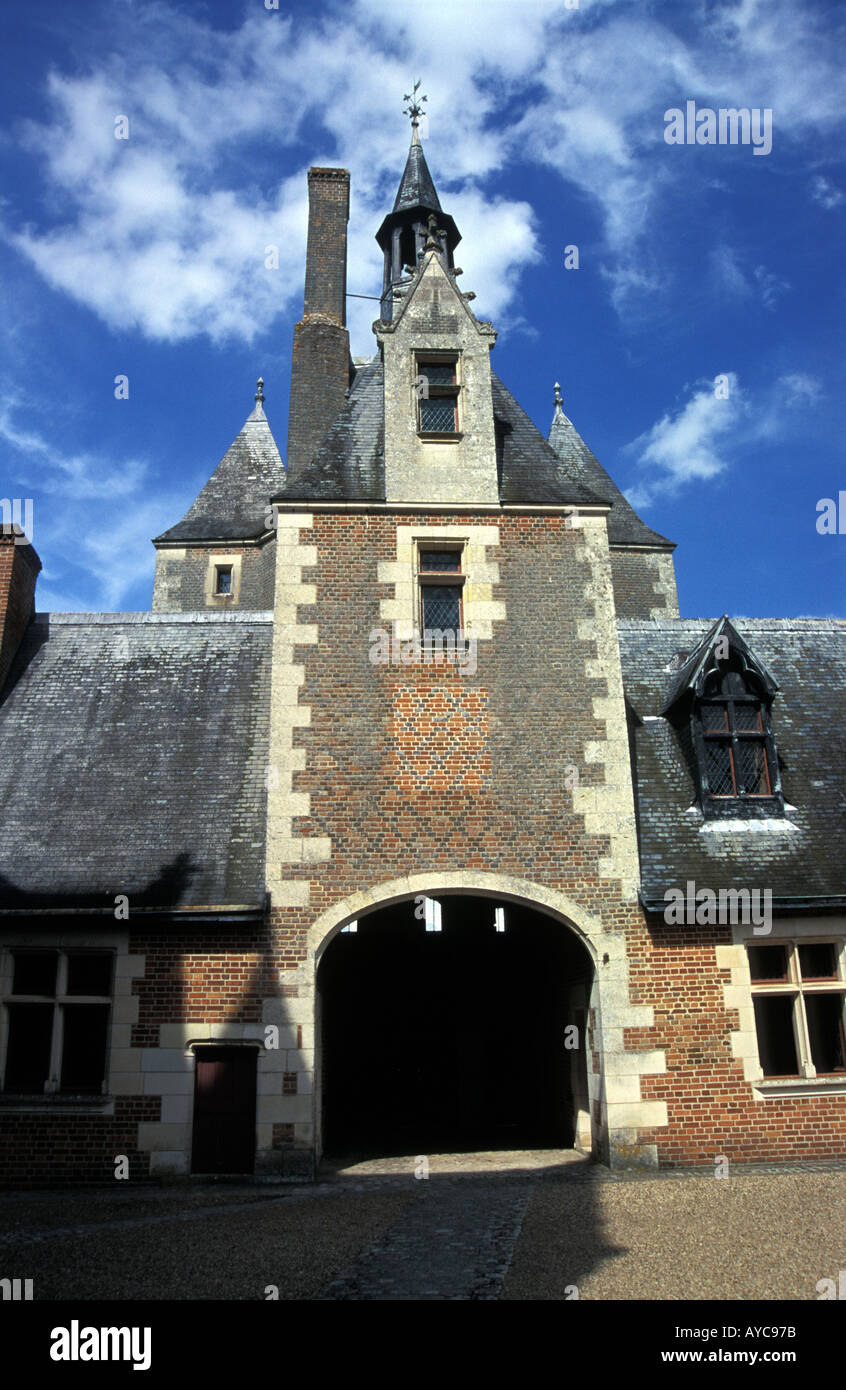 Chateau du Moulin, Sologne, Loire, France. Banque D'Images
