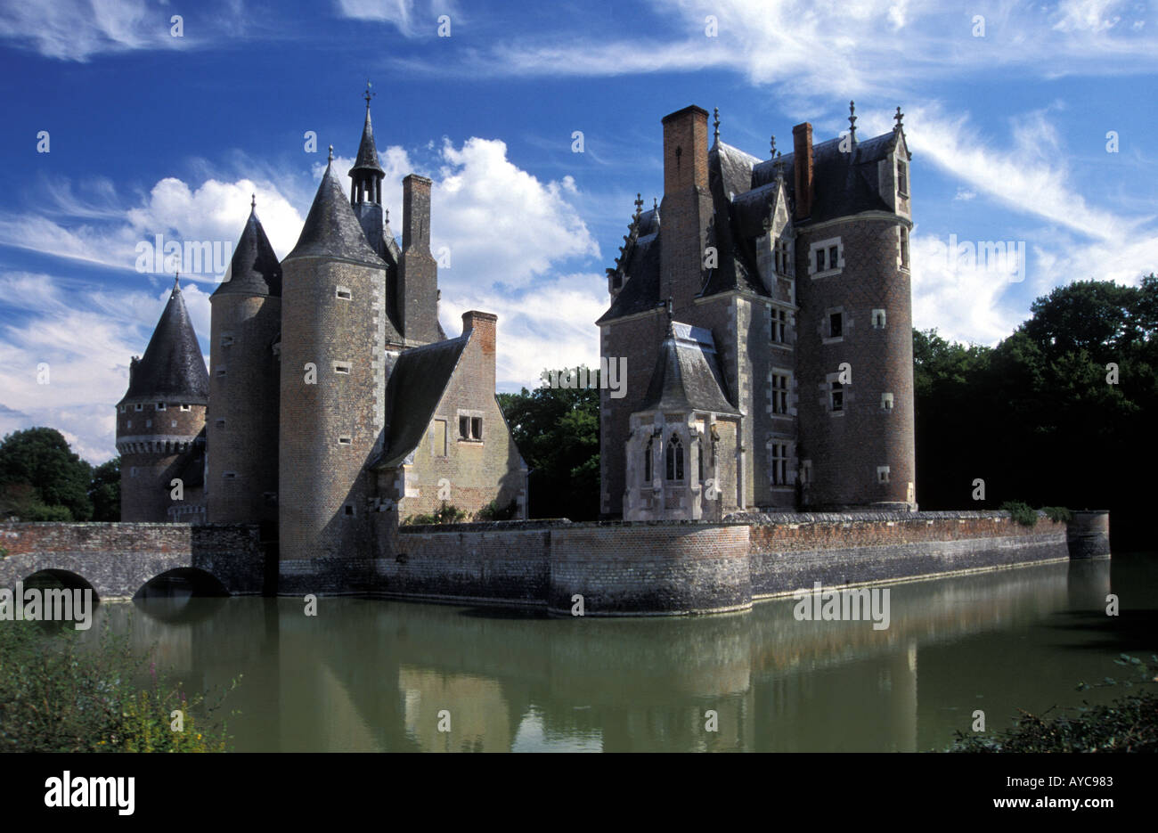Chateau du Moulin, Sologne, Loire, France. Banque D'Images