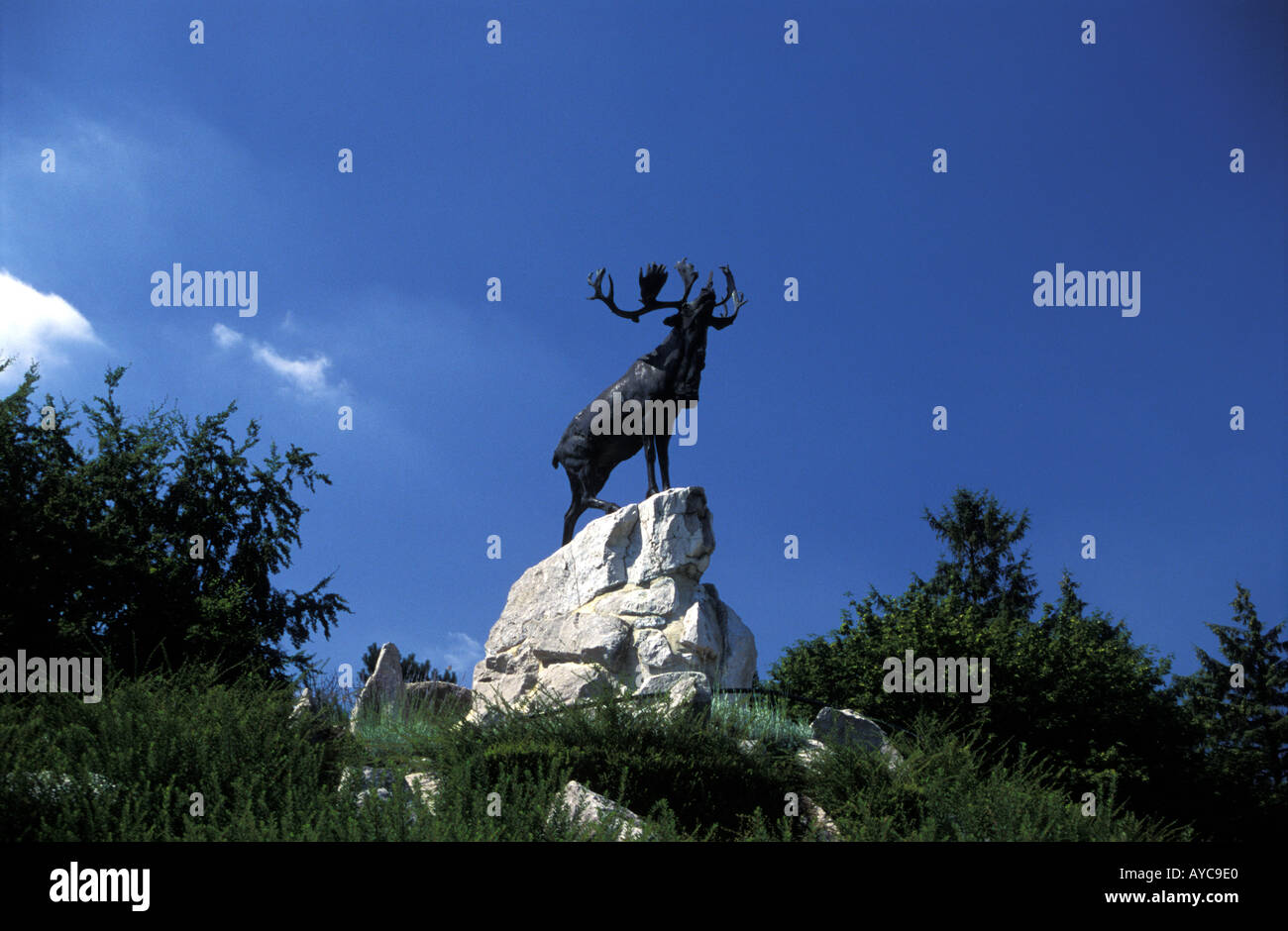 Le caribou en bronze, Beaumont Hamel Memorial Park, Somme, au nord-est de la France. Banque D'Images