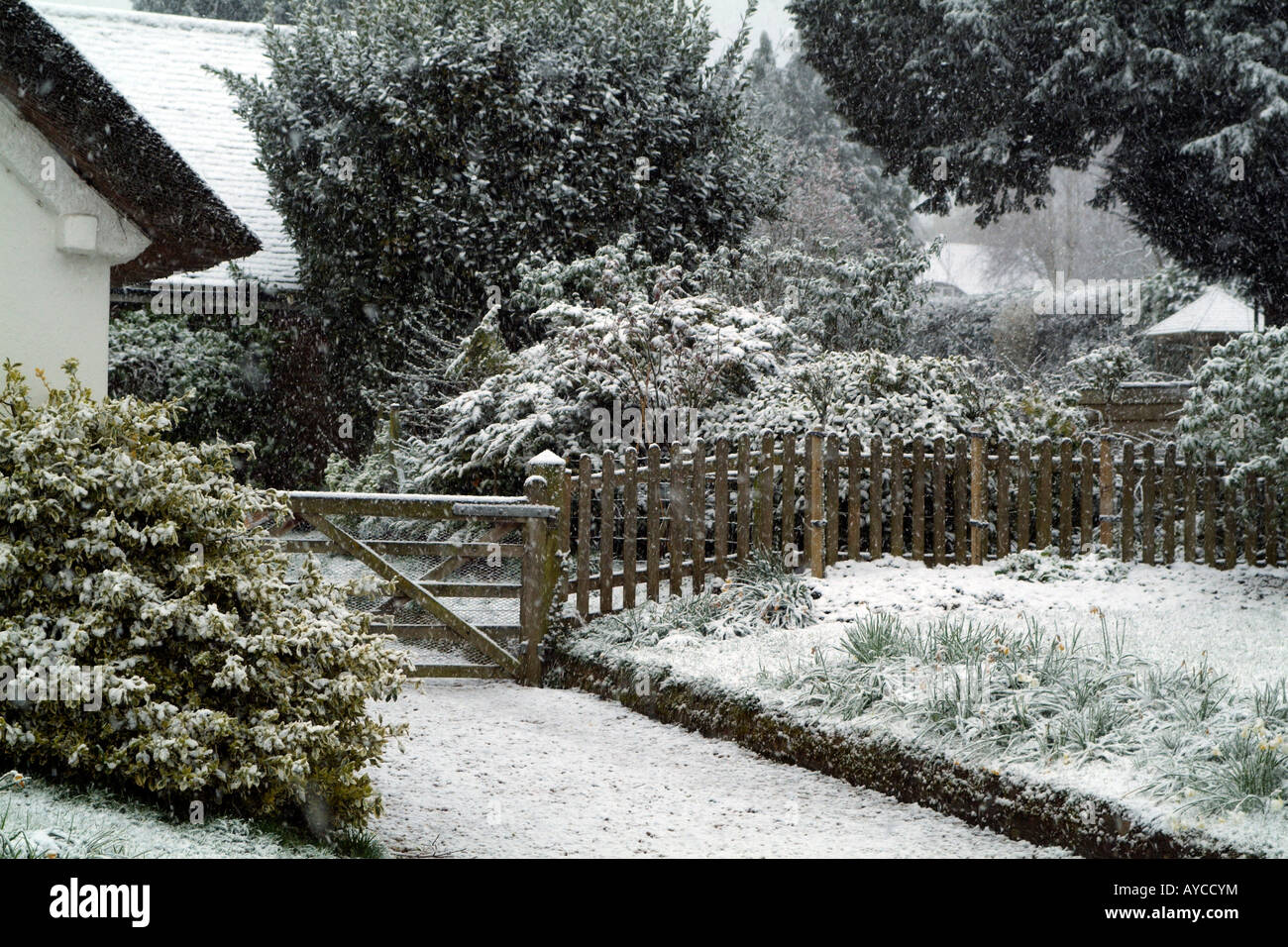 Hiver neige scène England UK Perspectives Moroses Banque D'Images