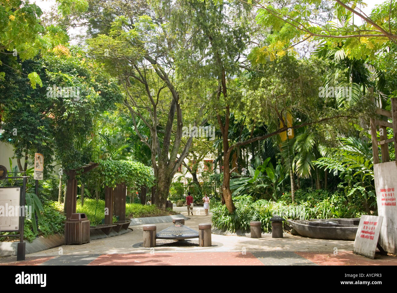 Telok Ayer Jardin Green Park Dans La Ville Asie Singapour Photo Stock Alamy