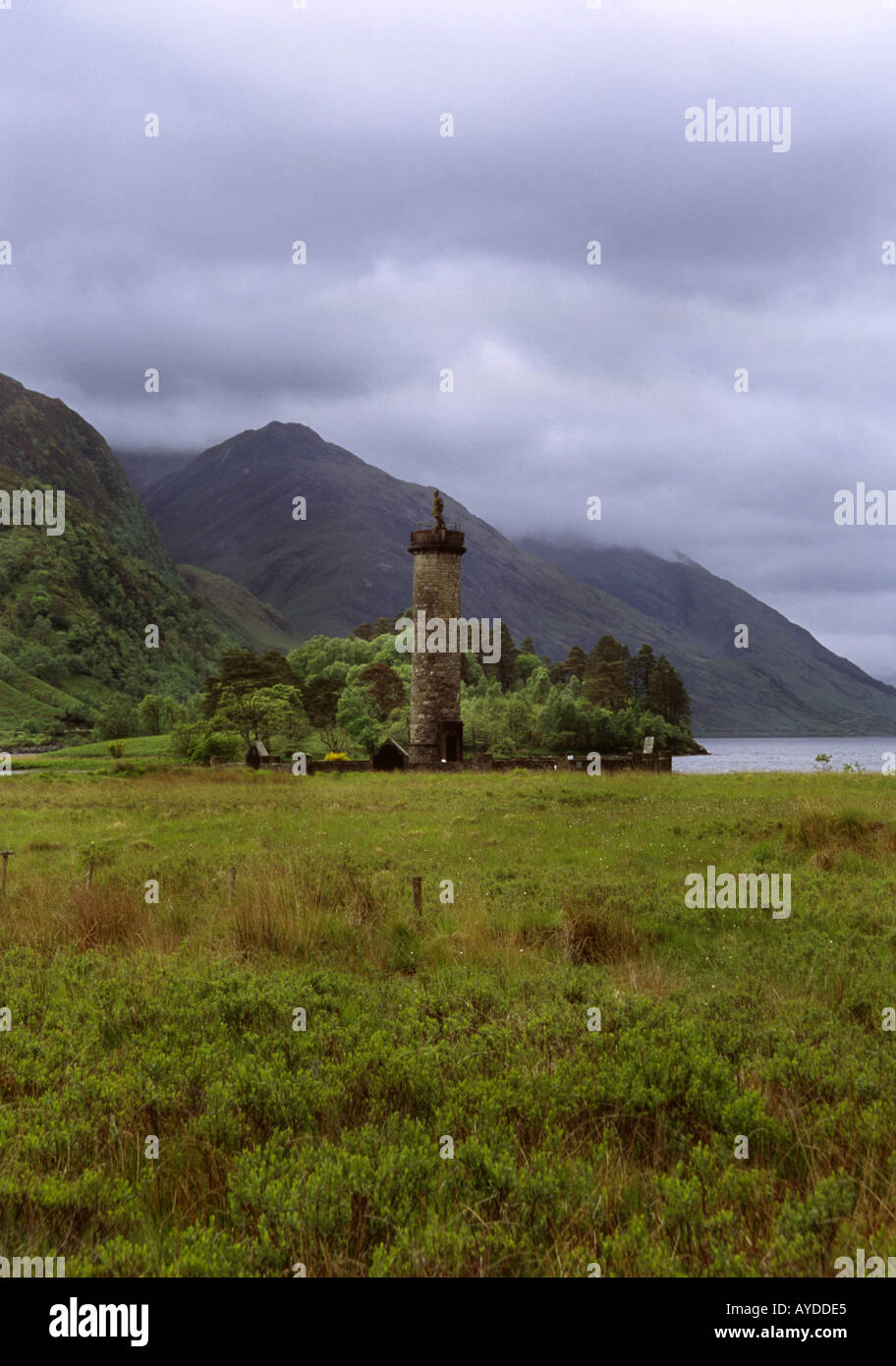 Le monument de Glenfinnan Bonnie Prince Charlie à Loch Shiel Highland Scotland UK Banque D'Images