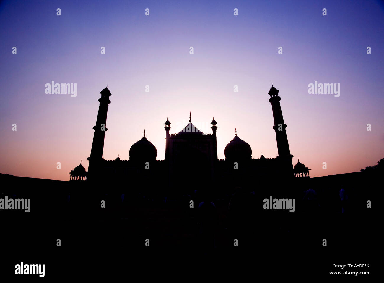 La mosquée Jama Masjid, New Delhi, Inde au crépuscule Banque D'Images