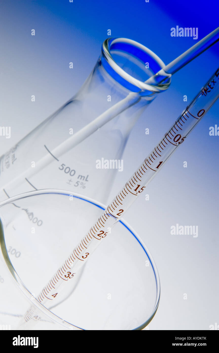 Matériel de laboratoire en verre Banque D'Images