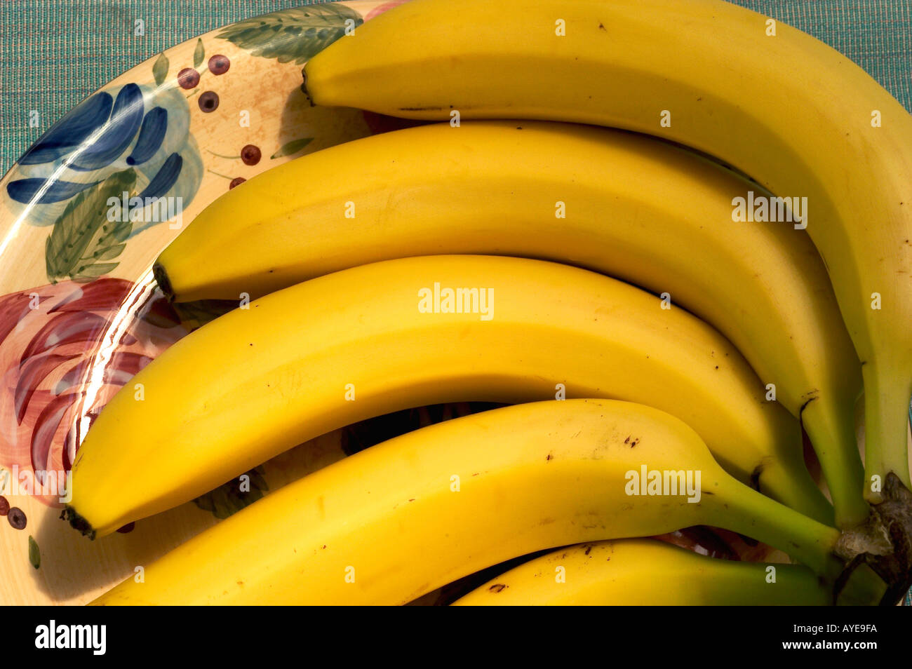 Bananes sur une plaque Banque D'Images