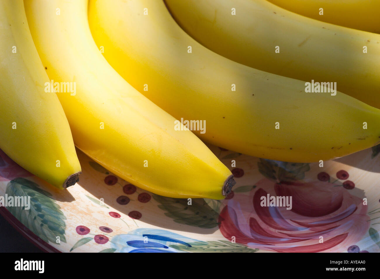 Bananes sur une plaque Banque D'Images