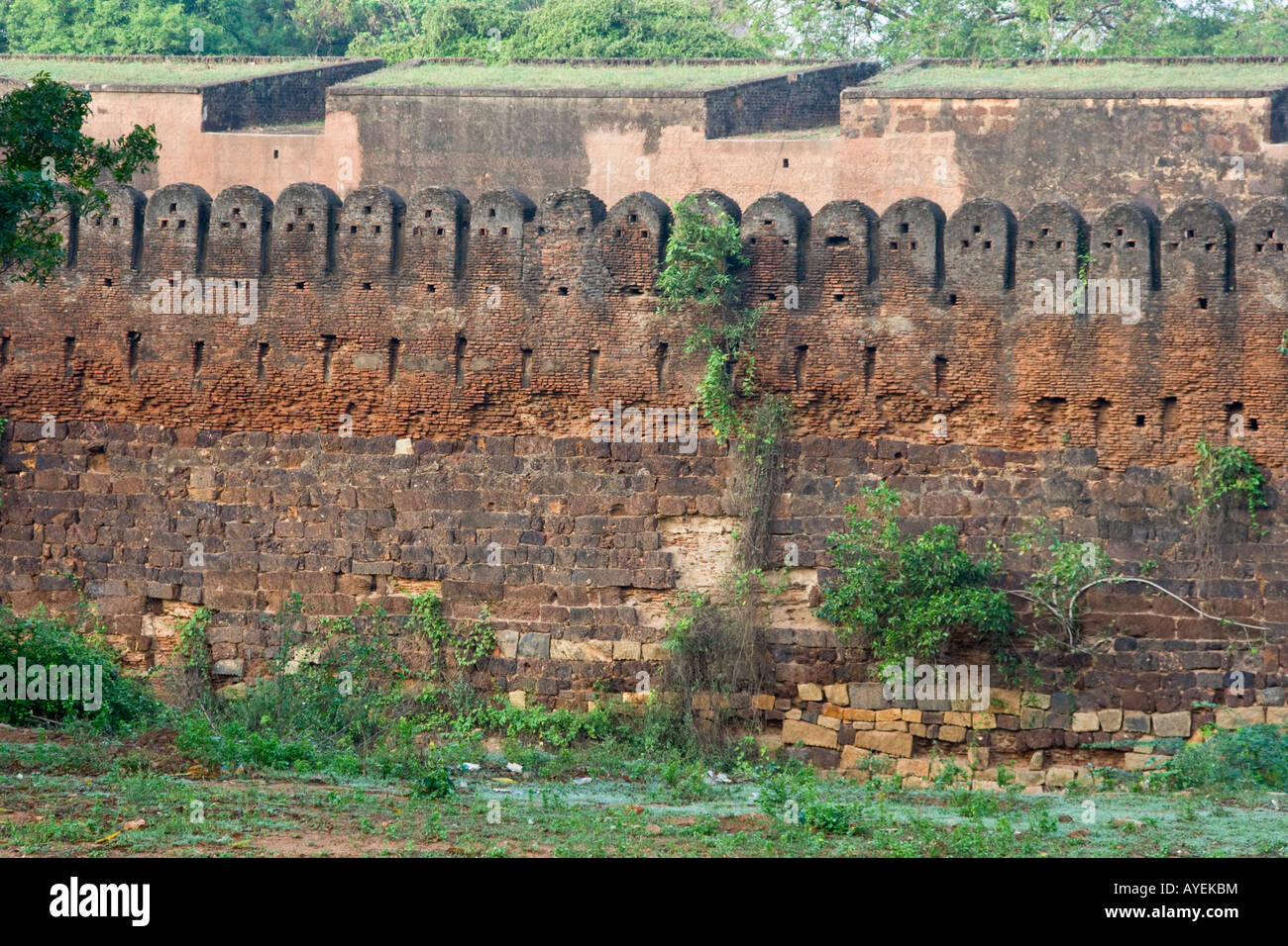 Les murs fortifiés à Fort Brihadishwara à Mumbai Inde du Sud Banque D'Images