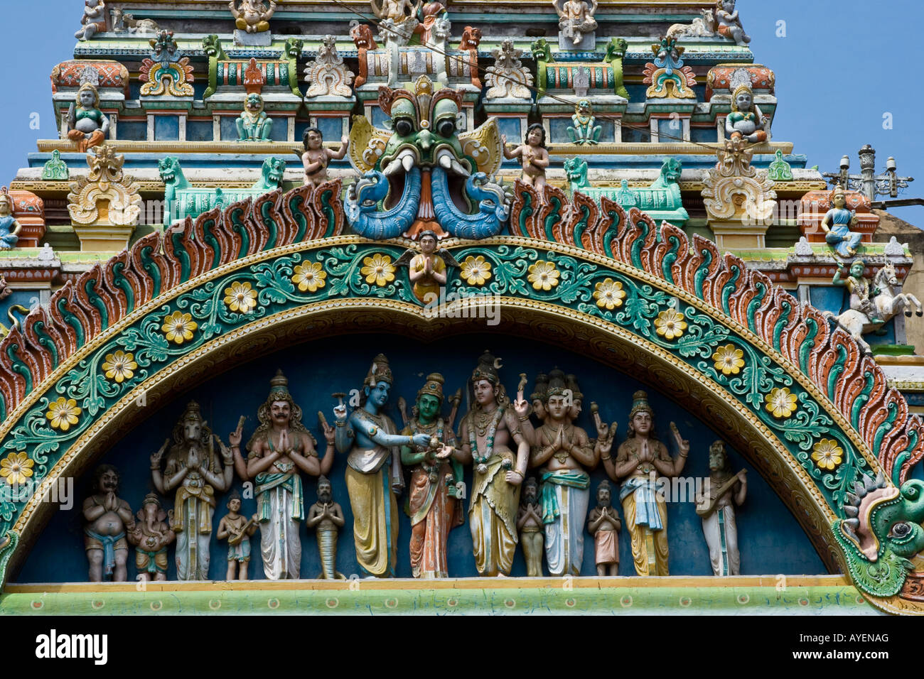 Temple hindou Sri Meenakshi à Madurai Inde du Sud Banque D'Images