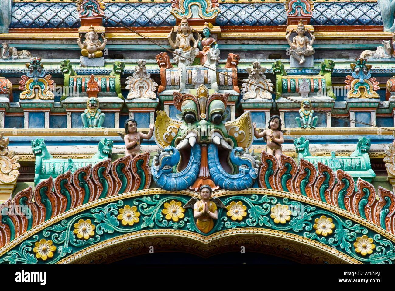 Temple hindou Sri Meenakshi à Madurai Inde du Sud Banque D'Images