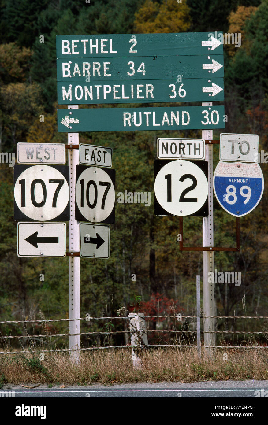 La signalisation routière, Vermont Banque D'Images