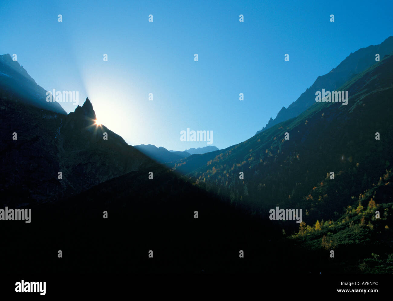 Mnich sommet à la lumière du soleil du matin Tatras Mt Pologne Banque D'Images