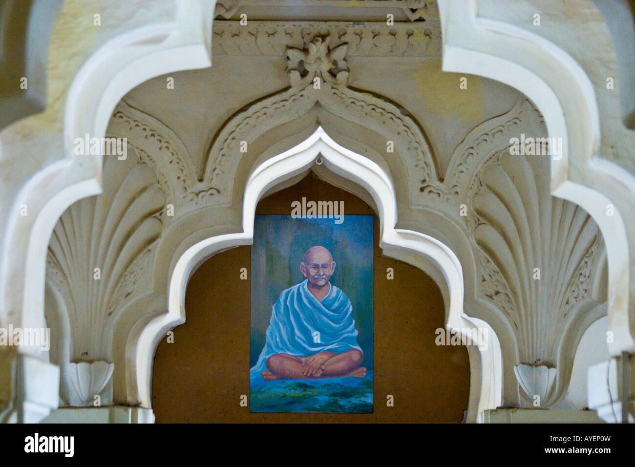Peinture de l'intérieur de Gandhi Gandhi Memorial Museum à Madurai Inde du Sud Banque D'Images