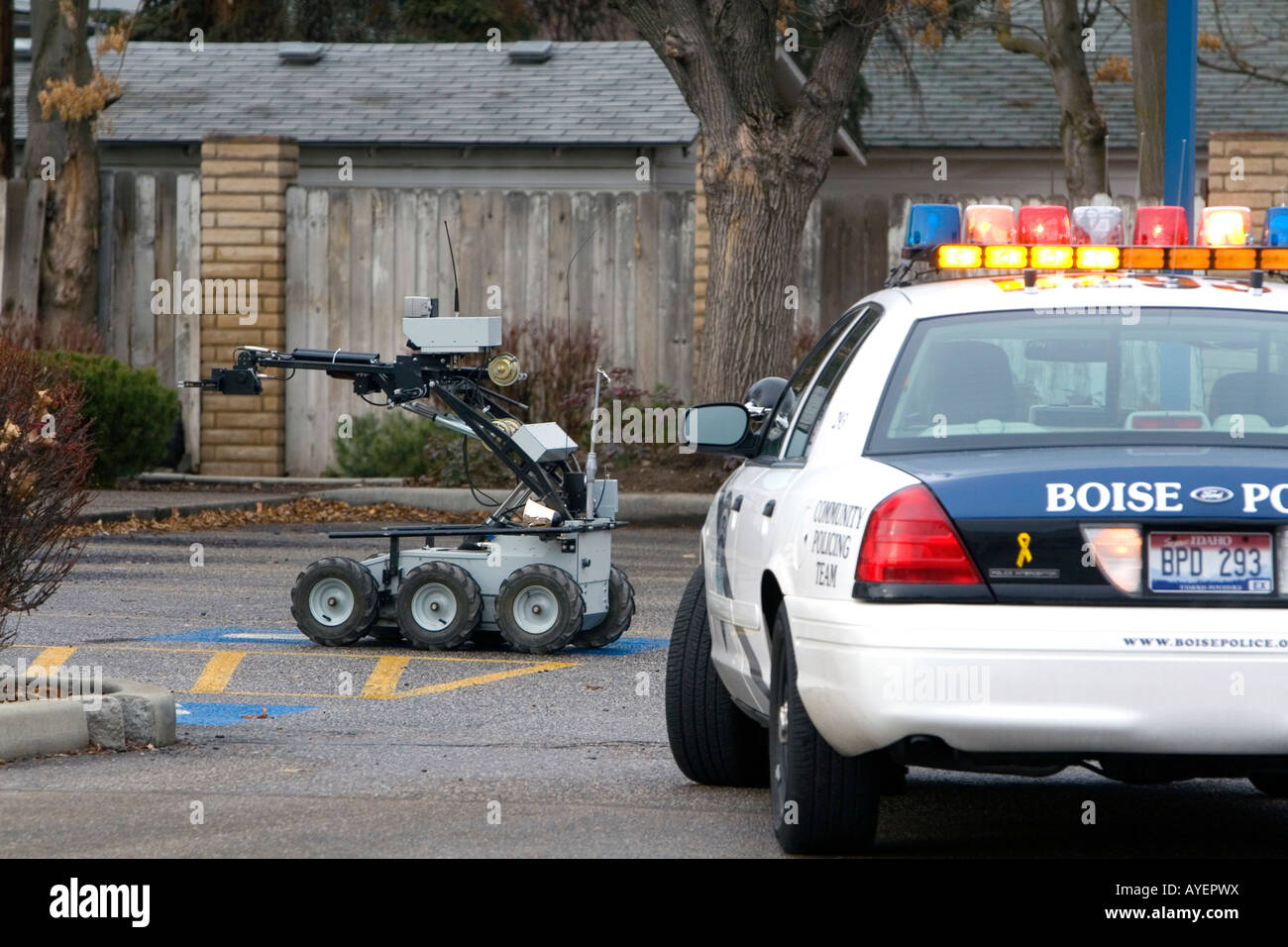 Robot de neutralisation des bombes à distance utilisé par le Service de police de l'Escouade antibombe Boise de Boise IDAHO Banque D'Images