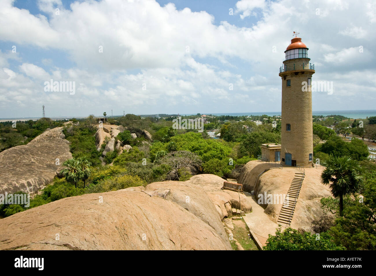 1901 Nouveau Phare à Mamallapuram Inde du Sud Banque D'Images