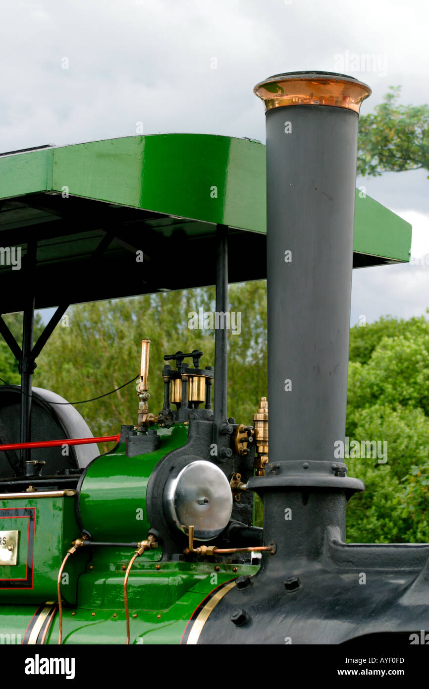 Aveling Porter à vapeur Détail de la cheminée Banque D'Images