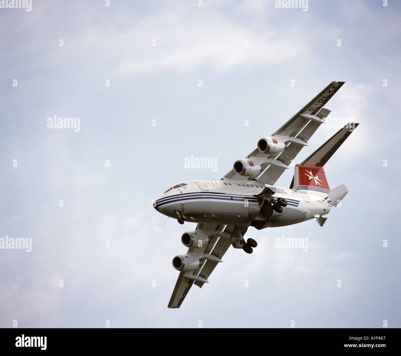 British Aerospace BAe 146 couleurs d'Air Malta dans Whisperjet Banque D'Images