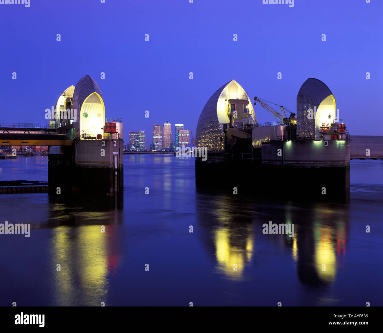 Thames Flood Barrier, Silvertown, Londres, Royaume-Uni Banque D'Images