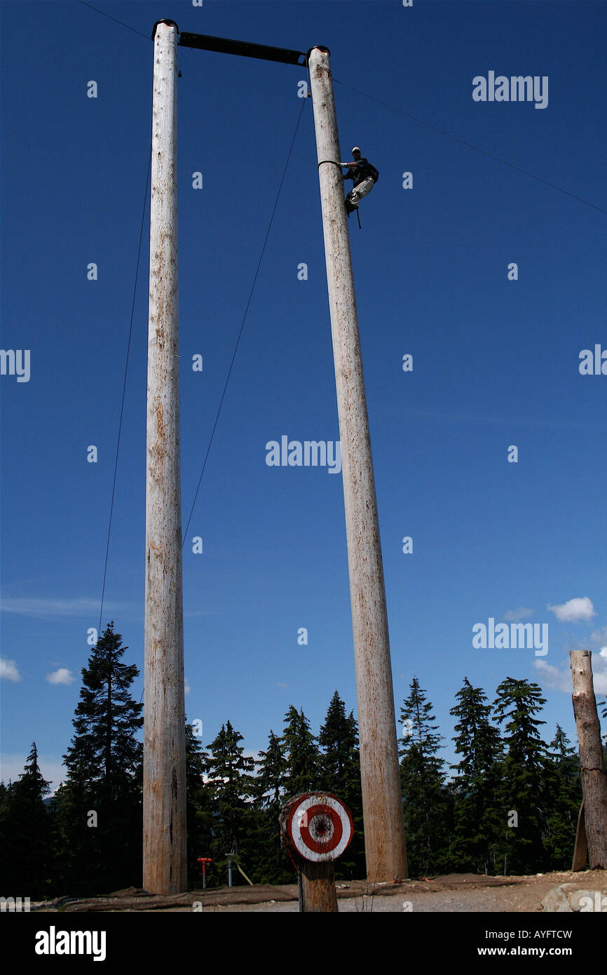 Lumberjack dans Grouse Mountain, Vancouver, Canada Banque D'Images