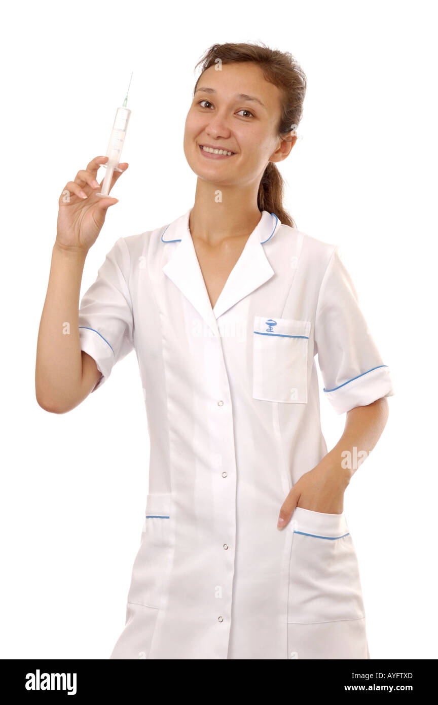 Happy Friendly Nurse Banque D'Images