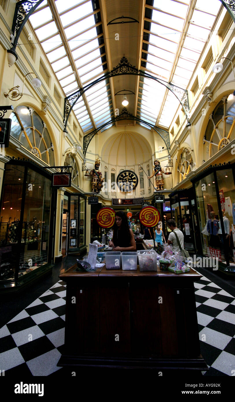 L'architecture victorienne de la Royal Arcade Melbourne Australie Banque D'Images