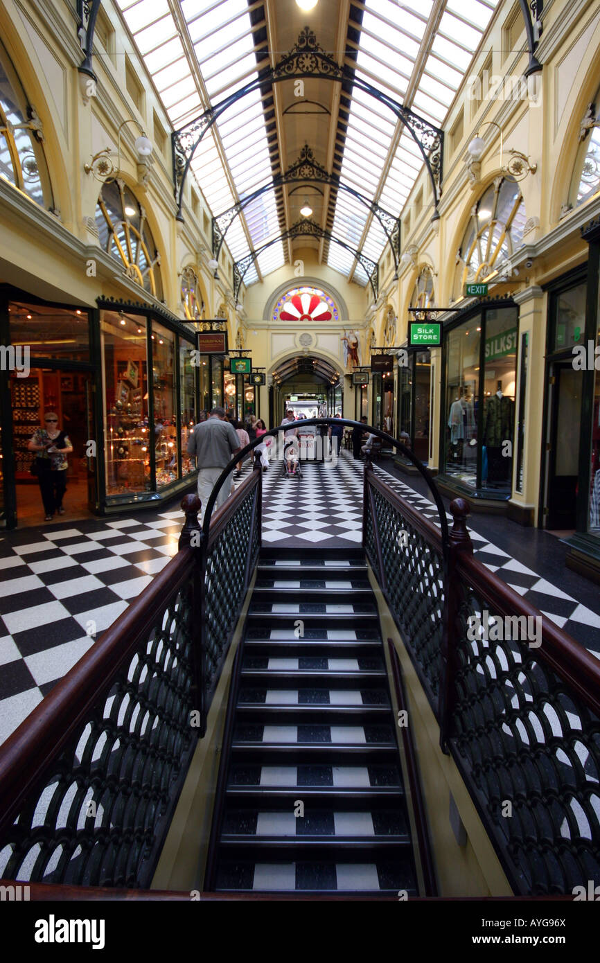 L'architecture victorienne de la Royal Arcade Melbourne Australie Banque D'Images