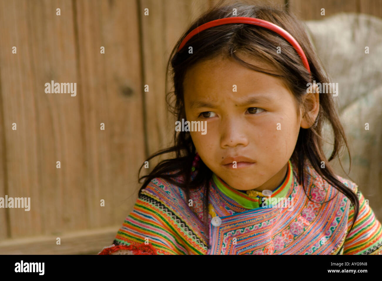Belle Jeune Fille Hmong Sapa Bac Ha marché près de Vietnam Banque D'Images