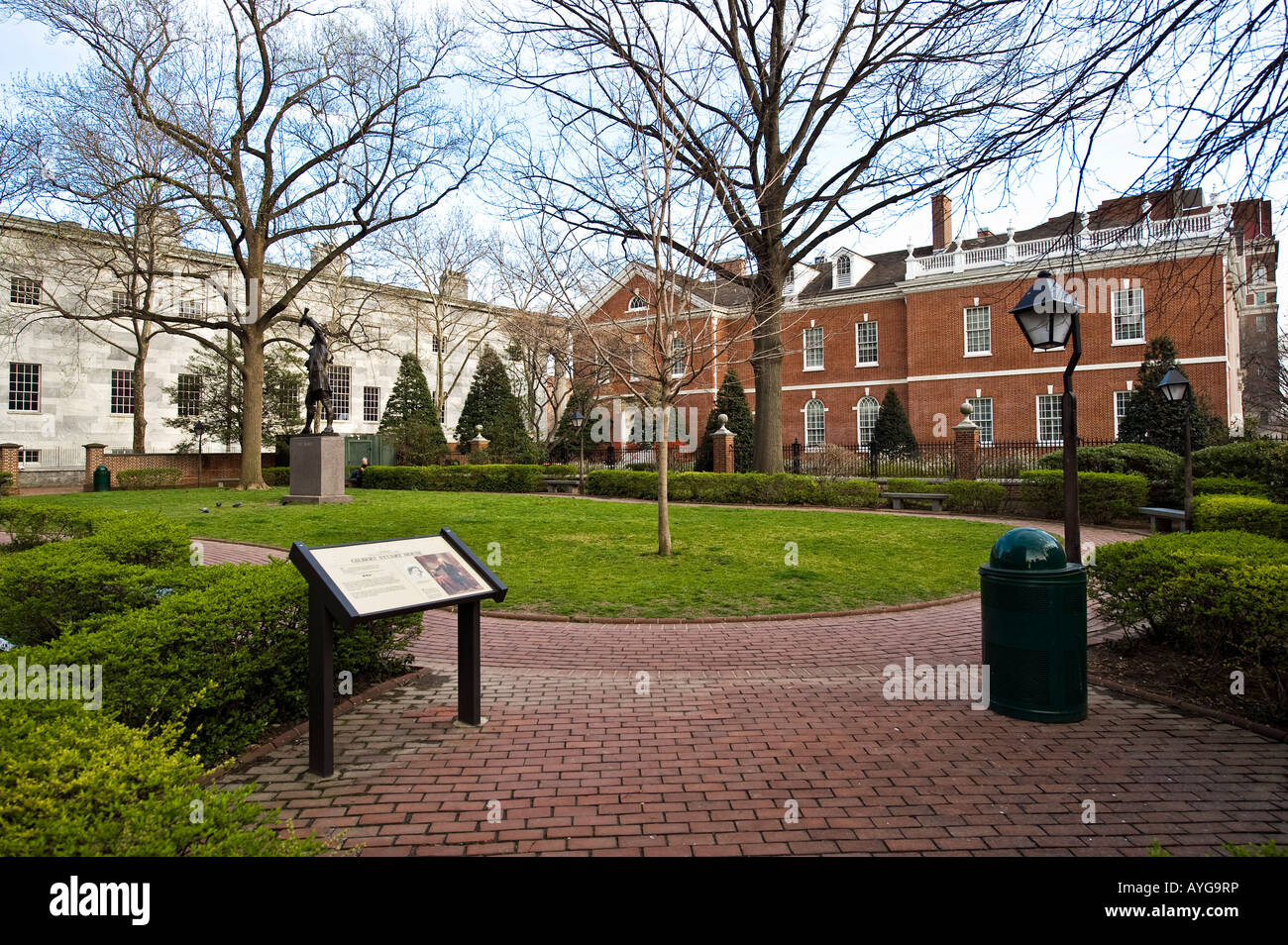 Cosignataires park et Gilbert stuart house independence mall area de Philadelphie, en Pennsylvanie, USA Banque D'Images