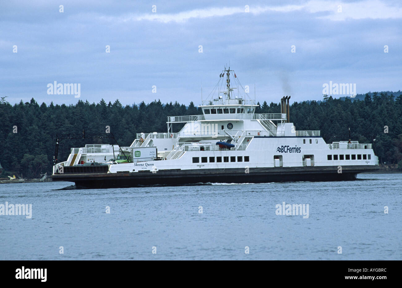 La BC Ferries locaux Skeena Queen navire quitte Swartz Bay sur l'île de Vancouver, Colombie-Britannique Banque D'Images