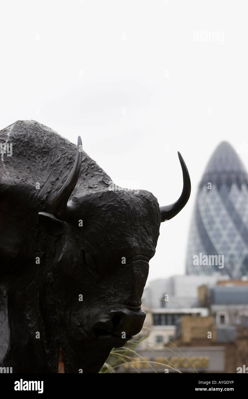 Sculpture bull minotaure Barbican de Londres Banque D'Images