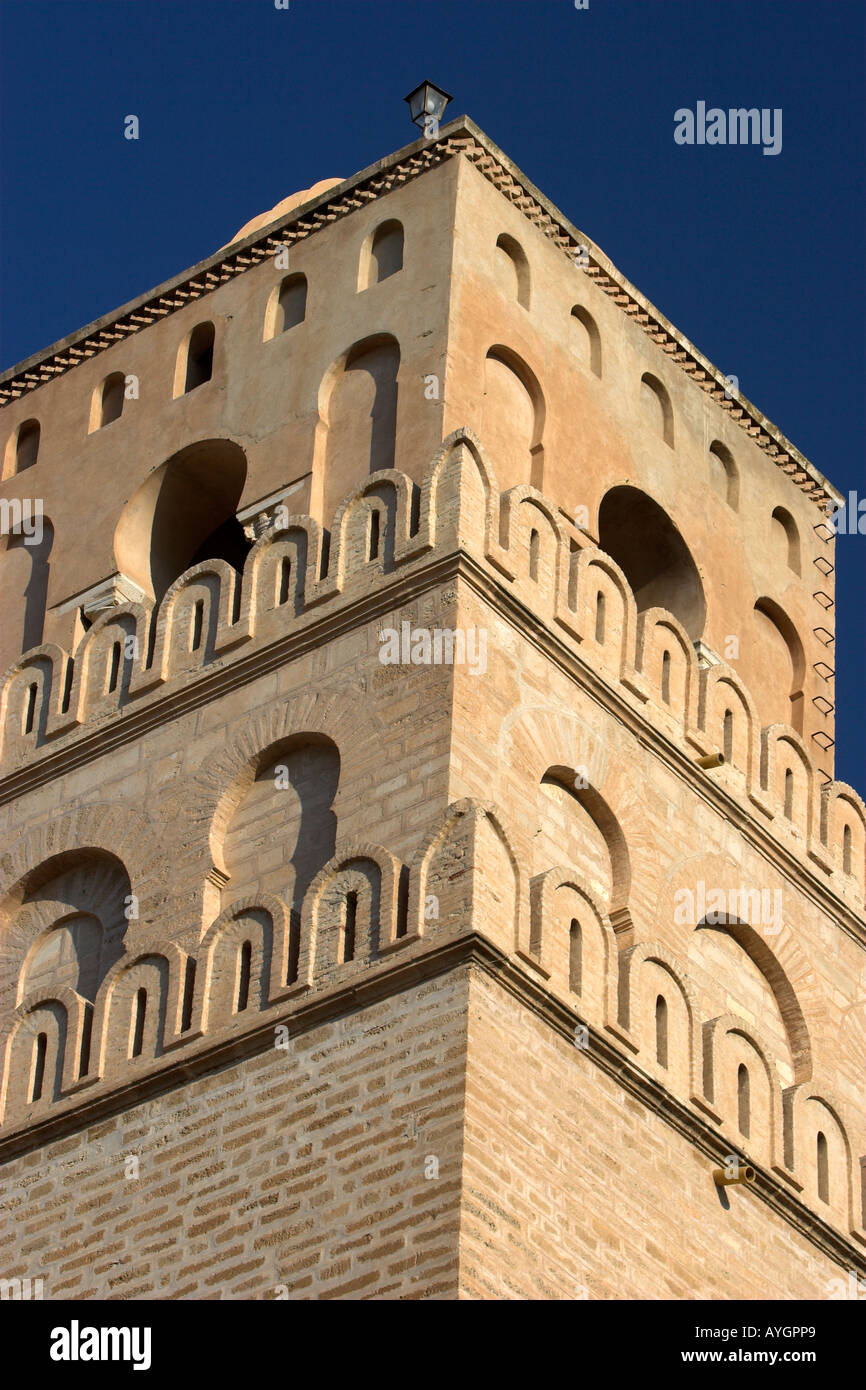 Neuvième siècle Grande mosquée de Kairouan Tunisie la plus ancienne mosquée en Afrique du Nord Banque D'Images