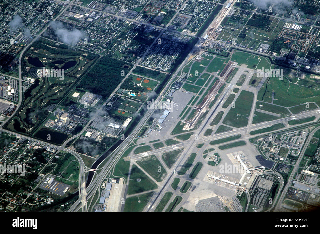 Vue aérienne de l'aéroport de Fort Lauderdale Florida USA Banque D'Images