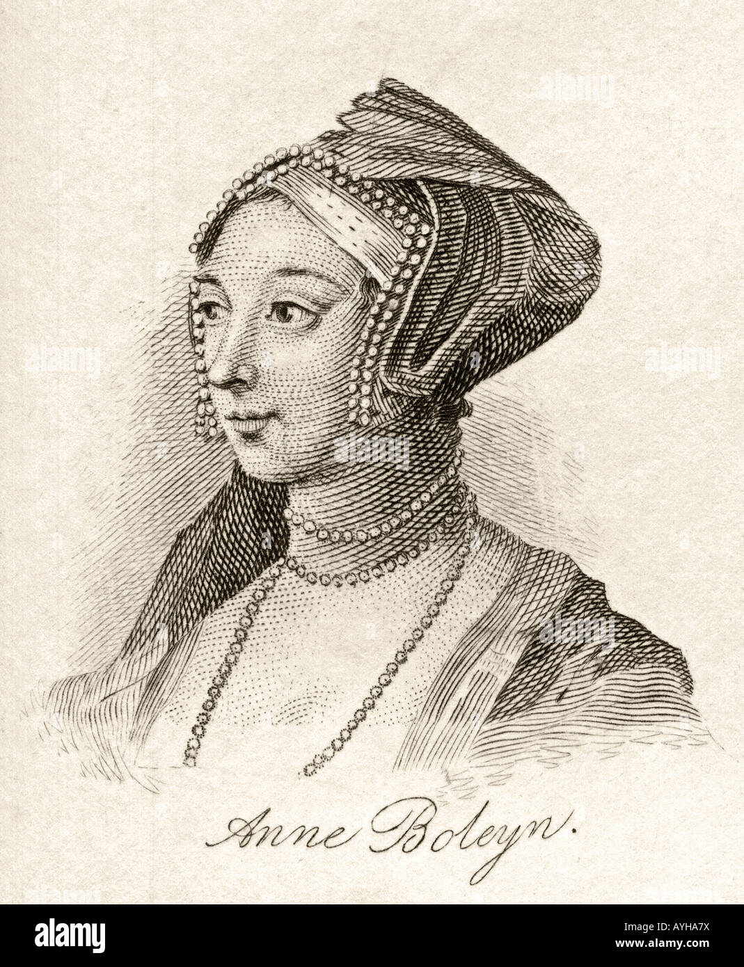 Anne Boleyn a également orthographié Bullen, 1507 - 1536. Grand lit anglais. Deuxième femme de Henry VIII Banque D'Images
