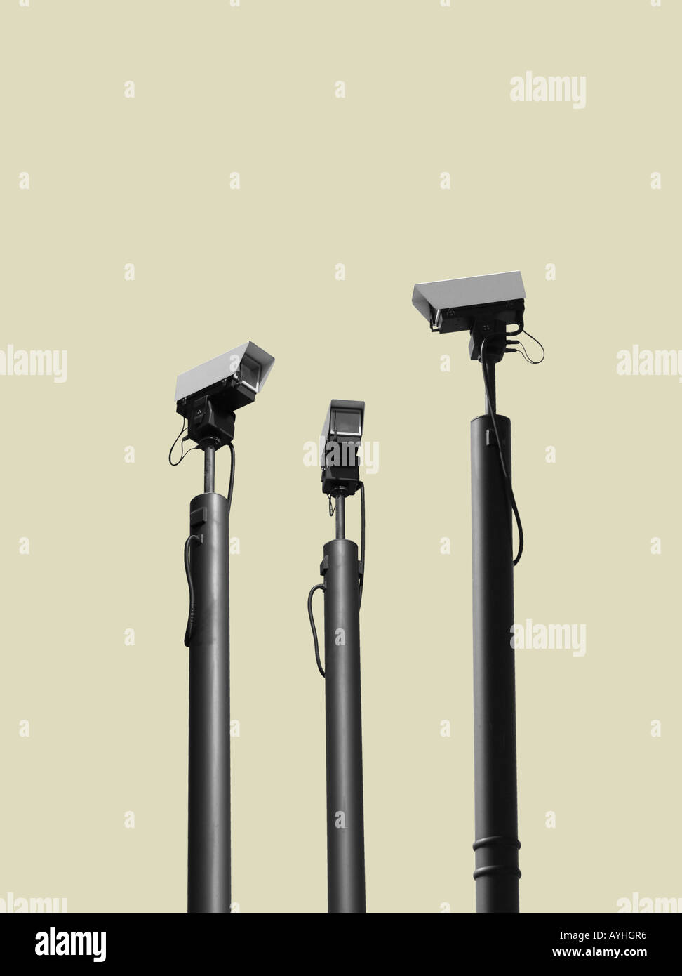 Caméras de télévision en regardant les uns les autres Banque D'Images