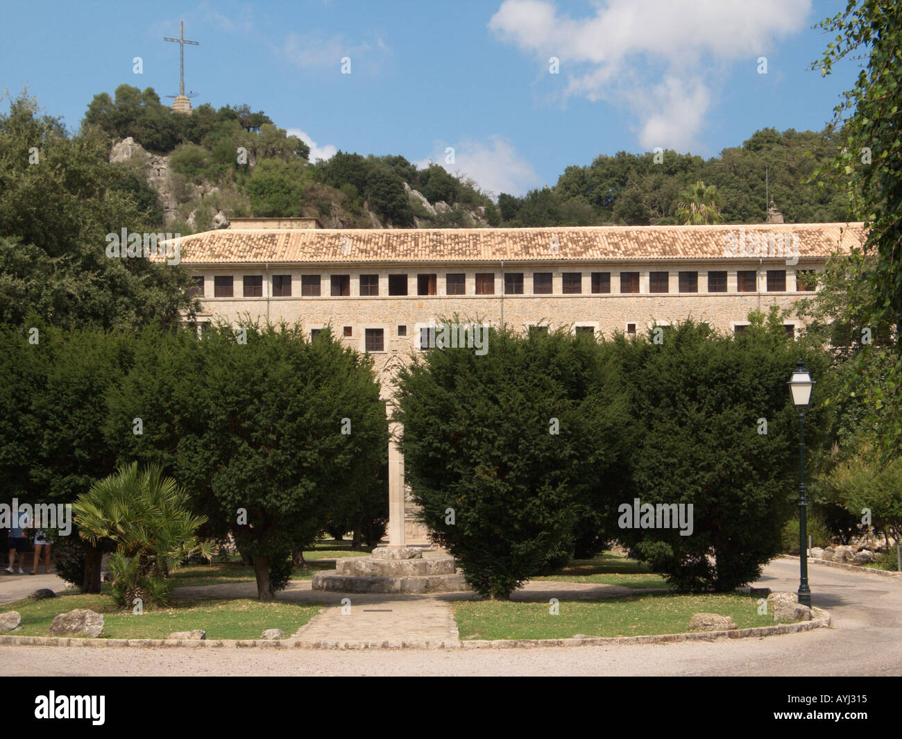 Monastère de Lluc / Santuari de Lluc dans les montagnes de la Serra de Tramuntana, Hospedería del Santuari de Lluc, Escorca, Majorque, Iles Baléares, Espagne Banque D'Images