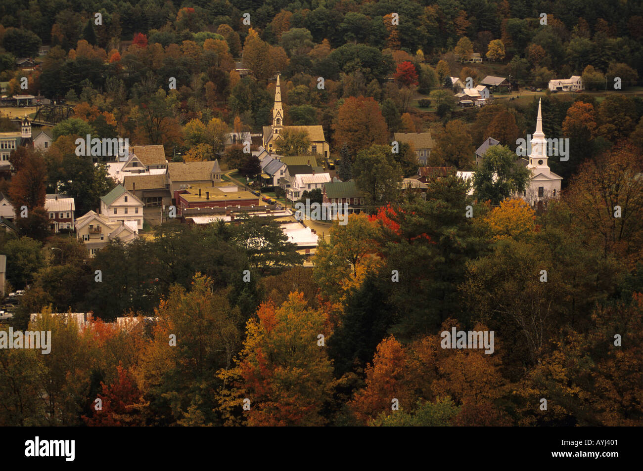 South Royalton regarder sur le petit village de South Royalton, Vermont, au début de l'automne Banque D'Images