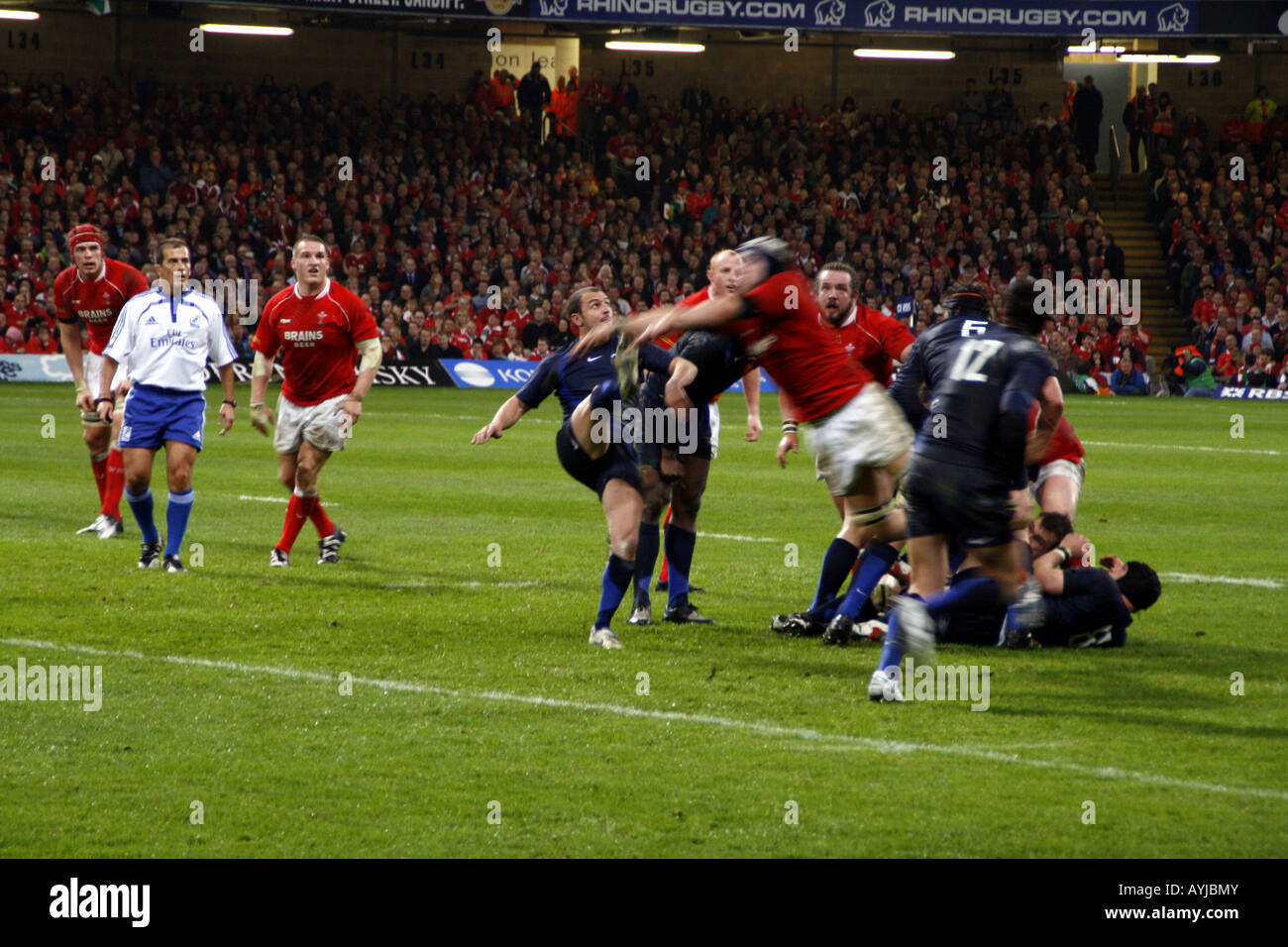29 Pays de Galles v France 12, Millenium Stadium, Cardiff, 2008. Jour du Grand Chelem. Banque D'Images
