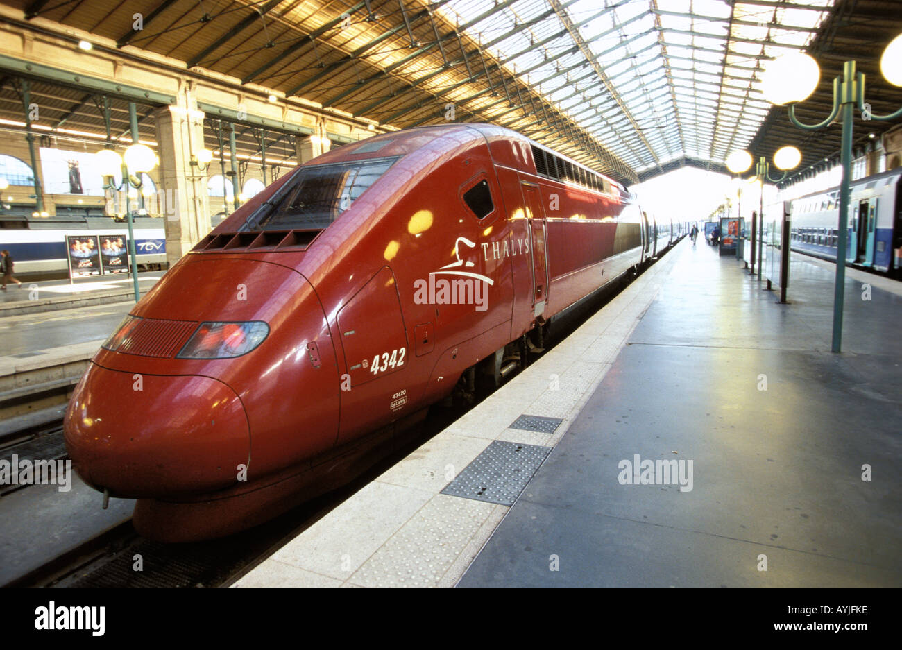 La gare TGV de Paris à la Gare du Nord Banque D'Images